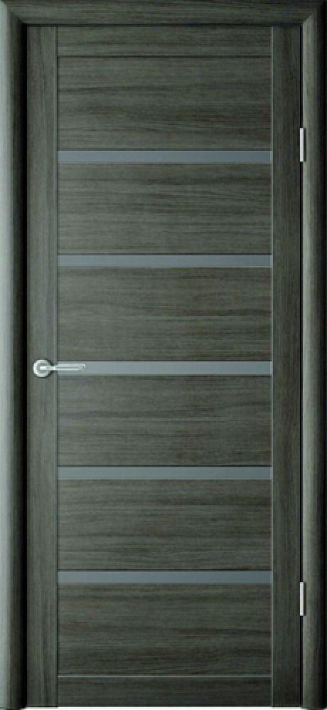 Межкомнатная дверь со стеклом Вена Серый кедр Эко-шпон Стекло графитовое (ALBERO)