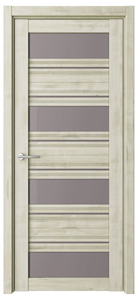 Межкомнатная дверь со стеклом Монтана Кремовый Soft Touch Стекло мателюкс бронза (ALBERO)