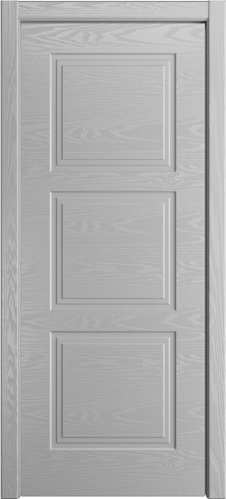 Глухая межкомнатная дверь ID-Челси 3.1 Светло серая Шпон (Мильяна)