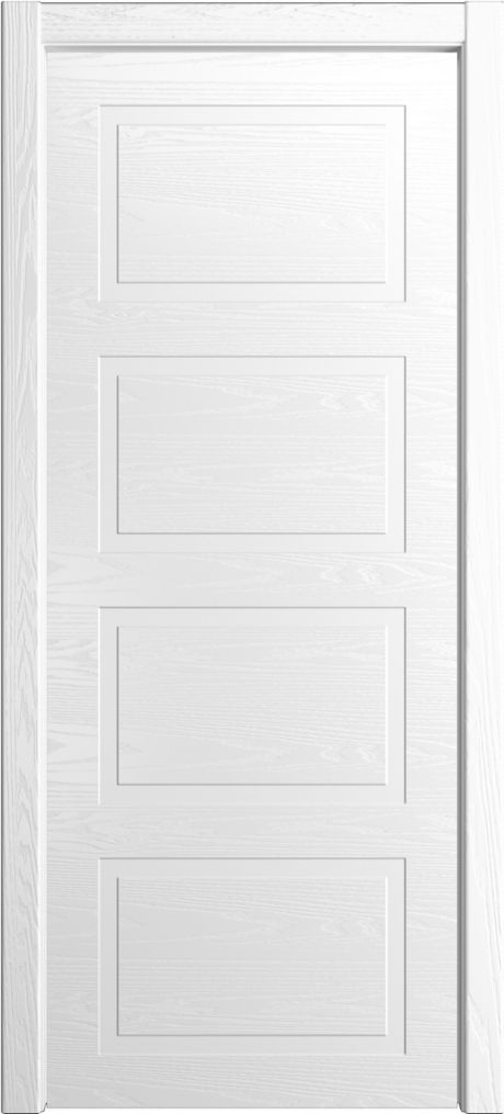 Глухая межкомнатная дверь ID-Лайн 4 Белоснежный Шпон (Мильяна)