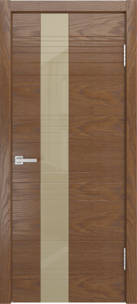 Межкомнатная дверь со стеклом ID-HL Дуб мокко Шпон (Мильяна)