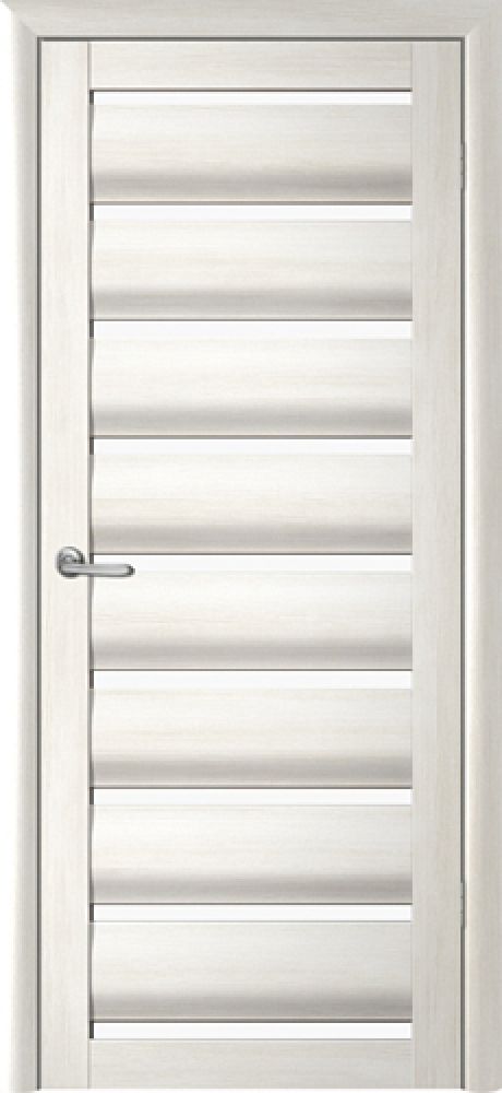 Межкомнатная дверь со стеклом Сидней Белый кипарис Эко-шпон Стекло белое (ALBERO)