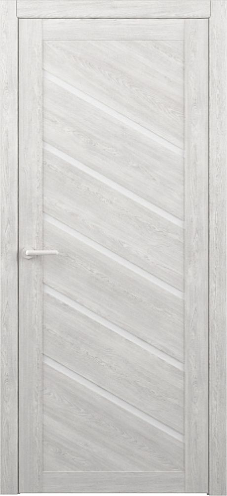 Межкомнатная дверь со стеклом Сингапур Дуб нордик Эко-шпон Стекло белое (ALBERO)