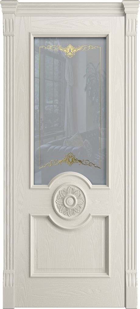 Межкомнатная дверь со стеклом Портофино Бежевый Шпон (Бипи Дорс)