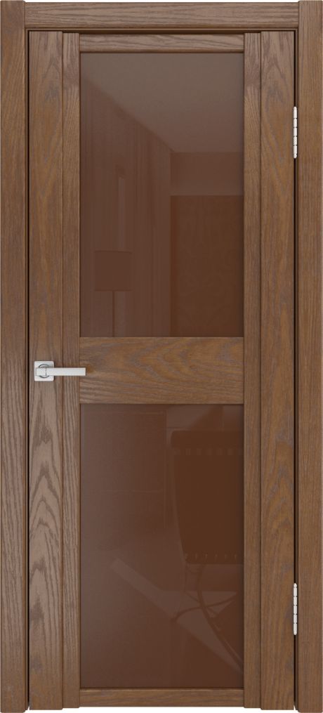 Межкомнатная дверь со стеклом QDO D Дуб мокко Шпон (Мильяна)