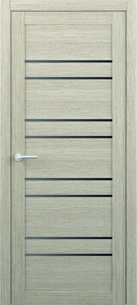 Межкомнатная дверь со стеклом Тренд-14 Акация кремовая Eco Tex Стекло графитовое (ALBERO)