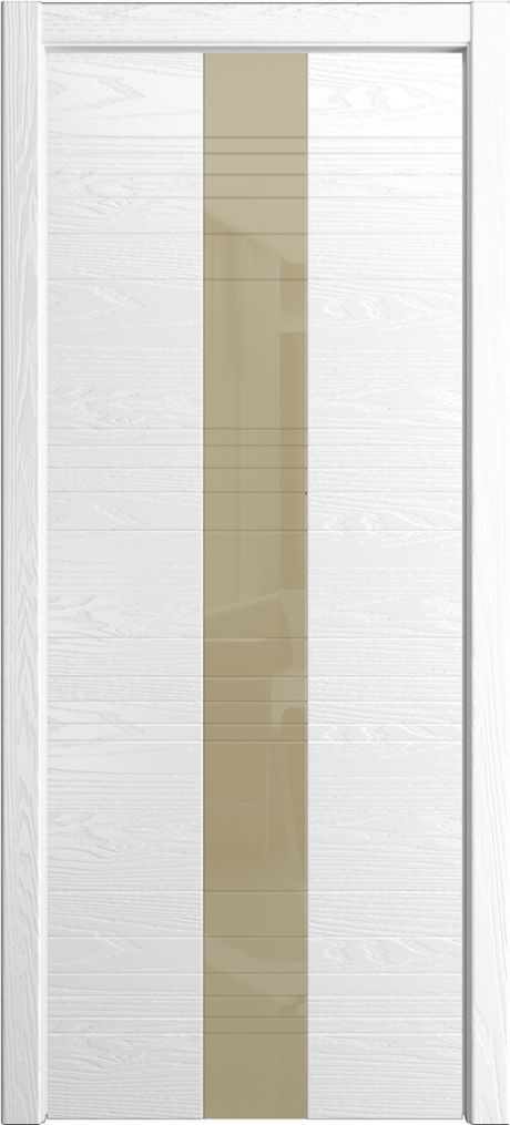 Межкомнатная дверь со стеклом ID-XL Белоснежный Шпон (Мильяна)