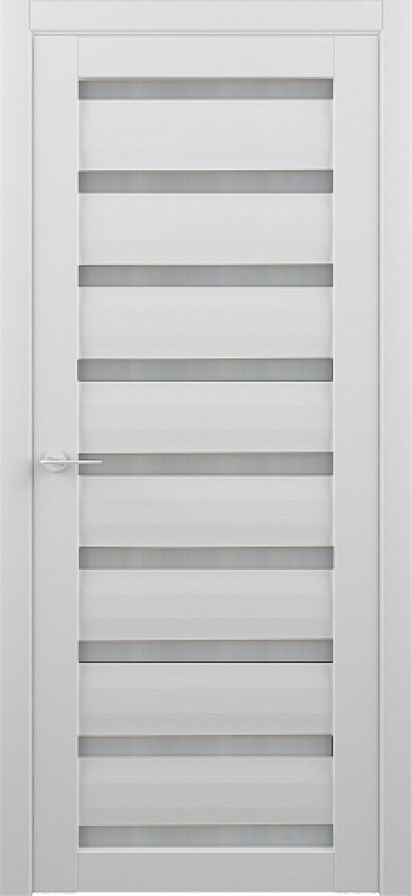 Межкомнатная дверь со стеклом Сидней Кедр снежный Эко-шпон Стекло мателюкс (ALBERO)