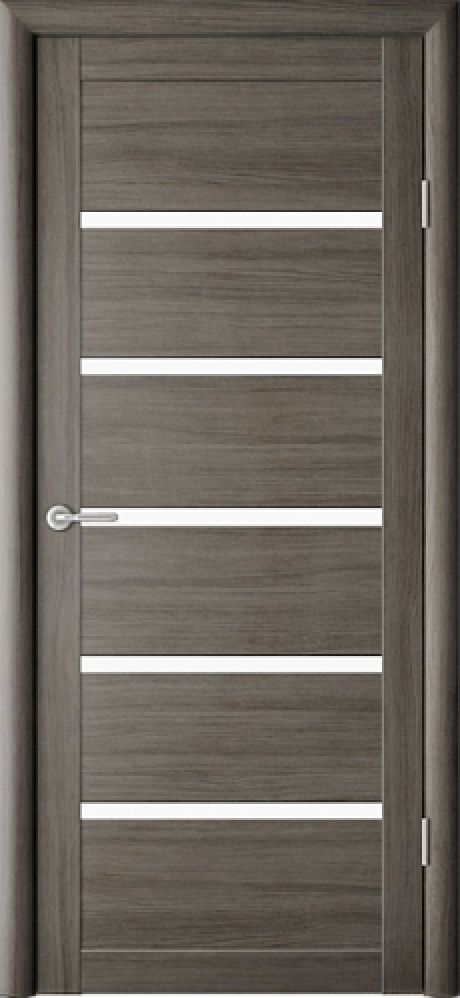 Межкомнатная дверь со стеклом Вена Серый кедр Эко-шпон Стекло белое (ALBERO)