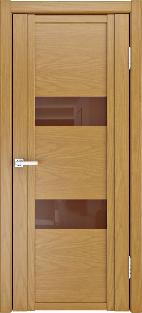 Межкомнатная дверь со стеклом QDO N Дуб золото Шпон (Мильяна)