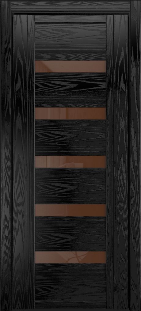 Межкомнатная дверь со стеклом QDO Z Неро Шпон (Мильяна)