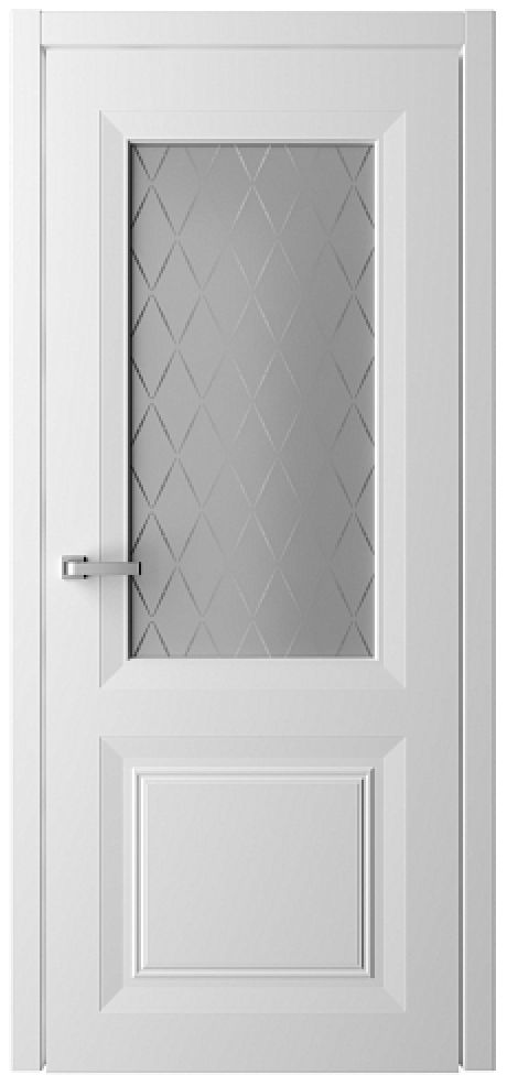 Межкомнатная дверь со стеклом СтильБогема Белый Эмаль Стекло "Оникс" (ALBERO)