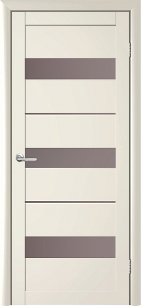 Межкомнатная дверь со стеклом Прага Ваниль Vinyl Стекло мателюкс бронза (ALBERO)