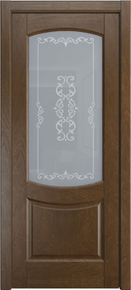 Межкомнатная дверь со стеклом Эрнеста Дуб виски Шпон (Мильяна)