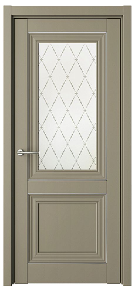 Межкомнатная дверь со стеклом Прадо Серый Vinyl Стекло мателюкс "Гранд" (ALBERO)