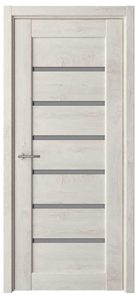 Межкомнатная дверь со стеклом Мальта Дуб снежный CPL TL Стекло графитовое (ALBERO)