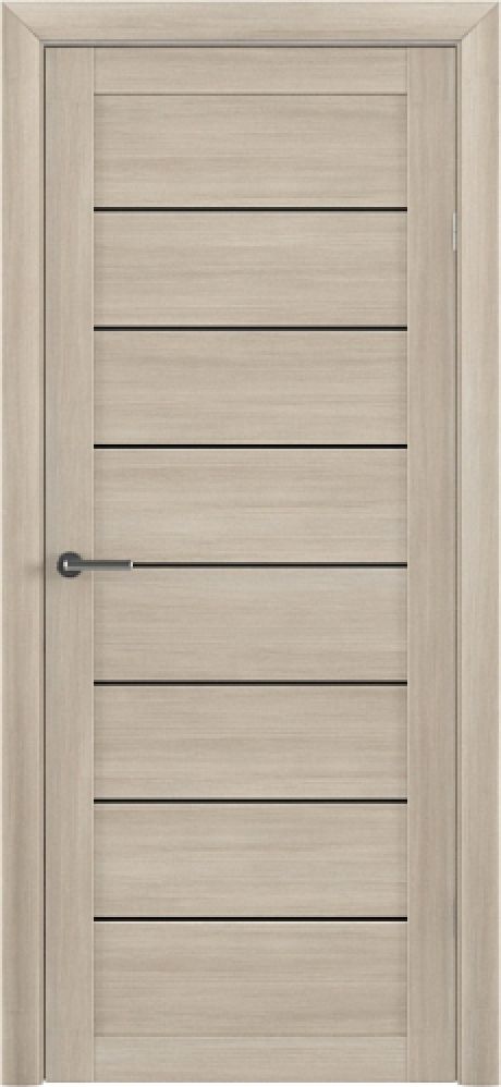 Межкомнатная дверь со стеклом Сеул Лиственница мокко Эко-шпон Стекло черное (ALBERO)