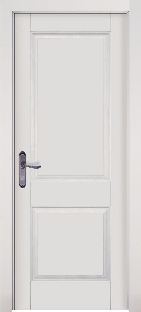 Глухая межкомнатная дверь Элегия Белый Массив ольхи (ОКА)