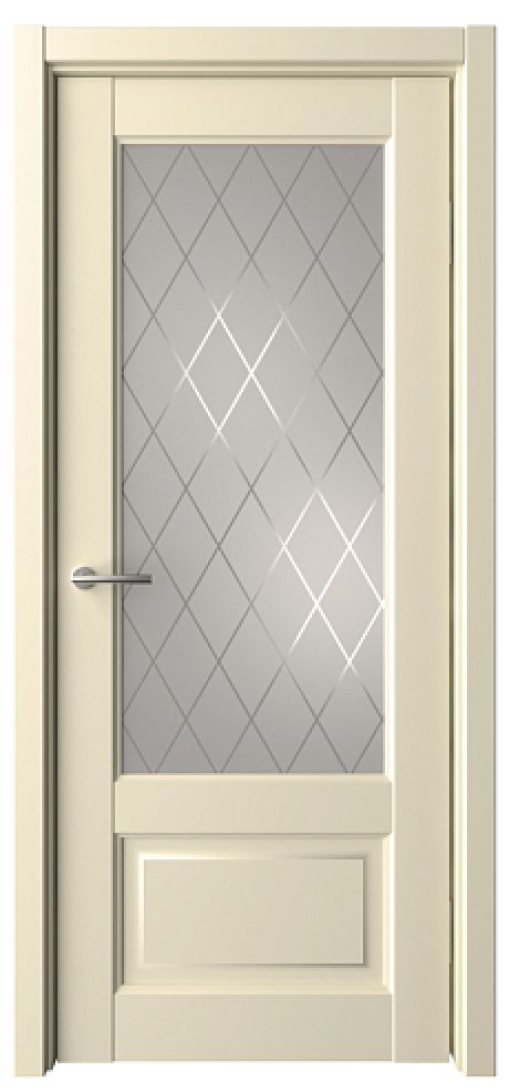 Межкомнатная дверь Эрмитаж-1 Сэнд Vinyl Мателюкс с алмазной гравировкой "Ромб" (ALBERO)