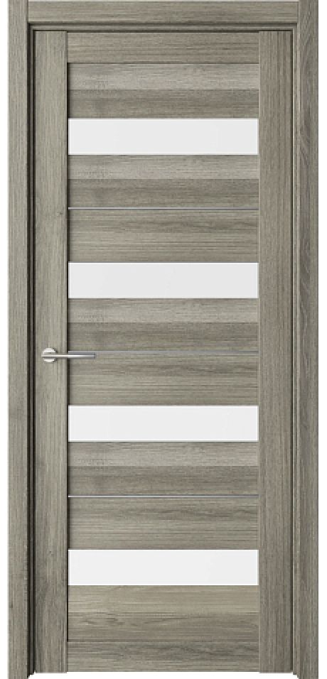 Межкомнатная дверь со стеклом Барселона Пепельный ясень Эко-шпон Стекло белое (ALBERO)