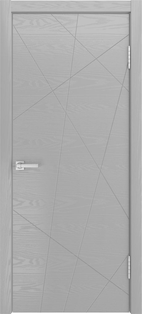 Глухая межкомнатная дверь ID-N Светло серая Шпон (Мильяна)