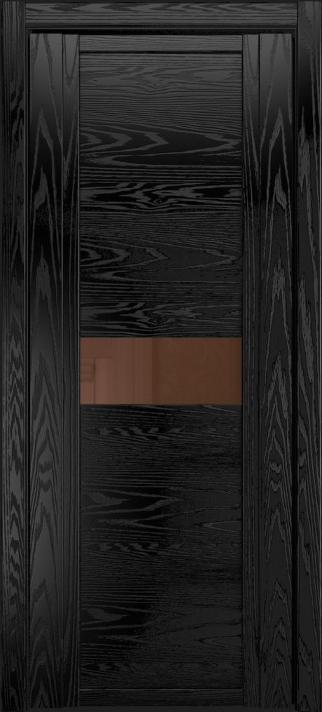 Межкомнатная дверь со стеклом QDO H Неро Шпон (Мильяна)