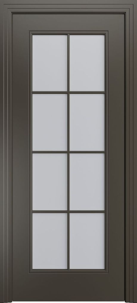 Межкомнатная дверь со стеклом Версаль-Ф Loft (8) Гриджио Эмаль (Мильяна)