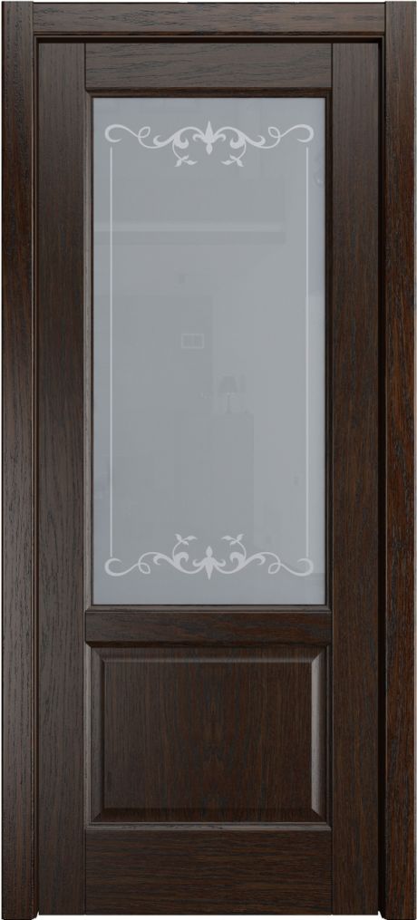 Межкомнатная дверь со стеклом Ровена Дуб коньячный Шпон (Мильяна)