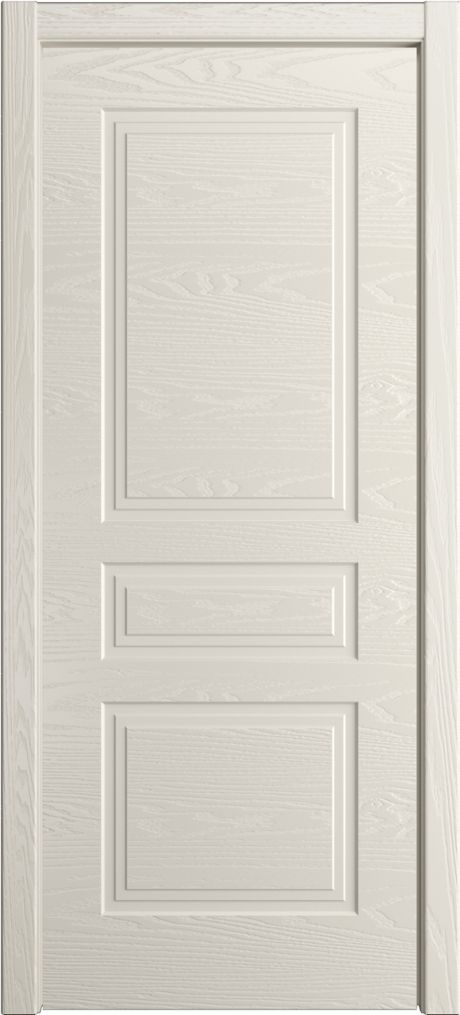 Глухая межкомнатная дверь ID-Челси 3 Бежевый Шпон (Мильяна)