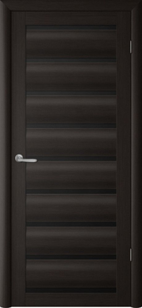 Межкомнатная дверь со стеклом Сидней Темный кипарис Эко-шпон Стекло черное (ALBERO)