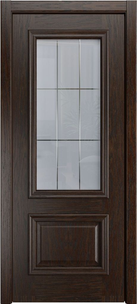 Межкомнатная дверь со стеклом Бристоль Премиум Дуб коньячный Шпон (Мильяна)
