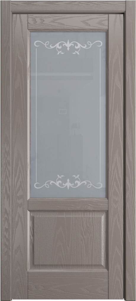 Межкомнатная дверь со стеклом Ровена Темно-серый Шпон (Мильяна)