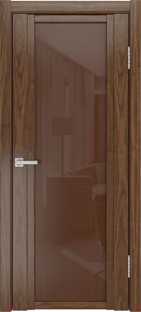 Межкомнатная дверь со стеклом QDO X Американский орех Шпон (Мильяна)