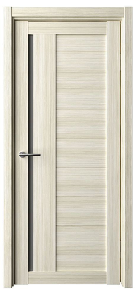 Межкомнатная дверь со стеклом Валенсия Белый кипарис Эко-шпон Стекло графитовое (ALBERO)