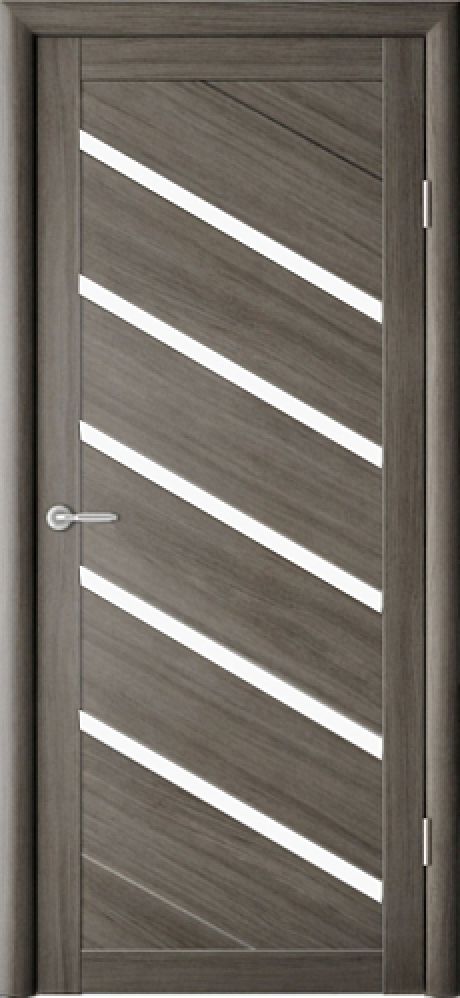 Межкомнатная дверь со стеклом Сингапур Серый кедр Эко-шпон Стекло белое (ALBERO)