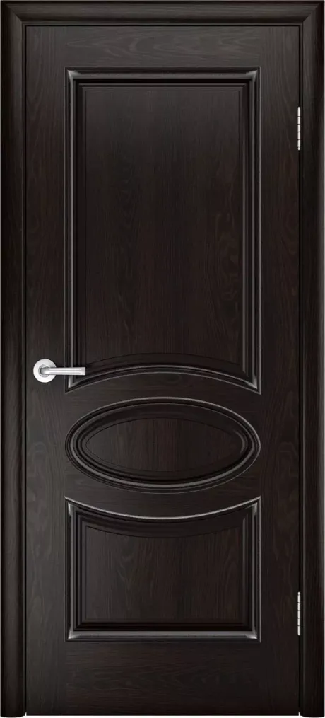 Глухая межкомнатная дверь Голд-7 Темный шоколад Шпон (Мильяна)