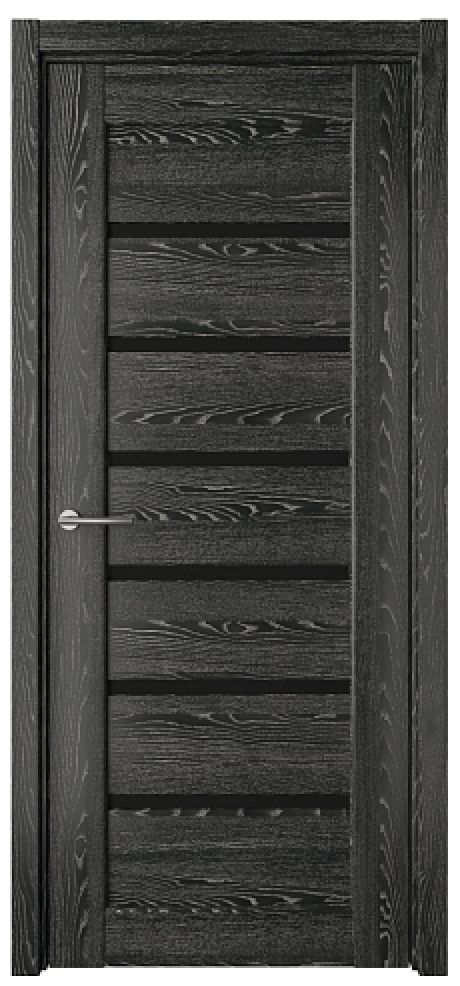 Межкомнатная дверь со стеклом Мальта Черное дерево CPL TL Стекло черное (ALBERO)