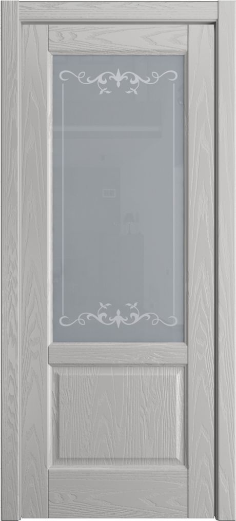 Межкомнатная дверь со стеклом Ровена Грей Шпон (Мильяна)