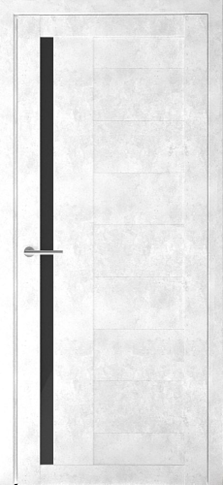 Межкомнатная дверь со стеклом Валенсия Светлый Бетон Стекло черное (ALBERO)