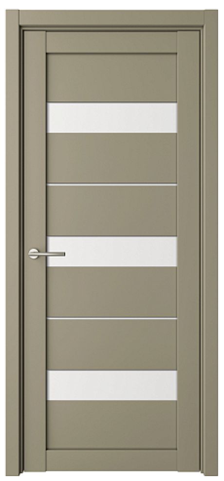 Межкомнатная дверь со стеклом Прага Серый Vinyl Стекло белое (ALBERO)