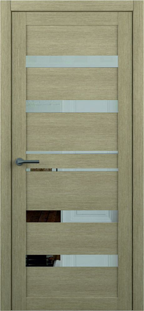Межкомнатная дверь с зеркалом Тренд-12 Лиственница латте Eco Tex Зеркало (ALBERO)