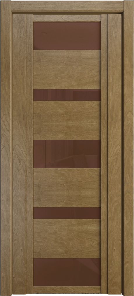 Межкомнатная дверь со стеклом QDO M Дуб янтарь Шпон (Мильяна)