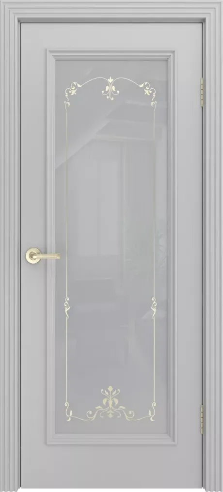 Межкомнатная дверь со стеклом Версаль RAL 7047 Эмаль (Мильяна)