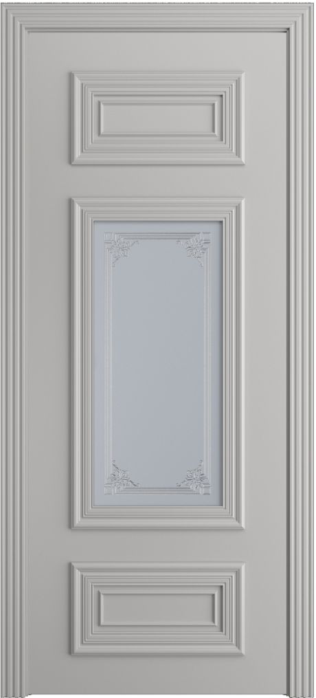 Межкомнатная дверь со стеклом Сицилия Грей Эмаль (Мильяна)