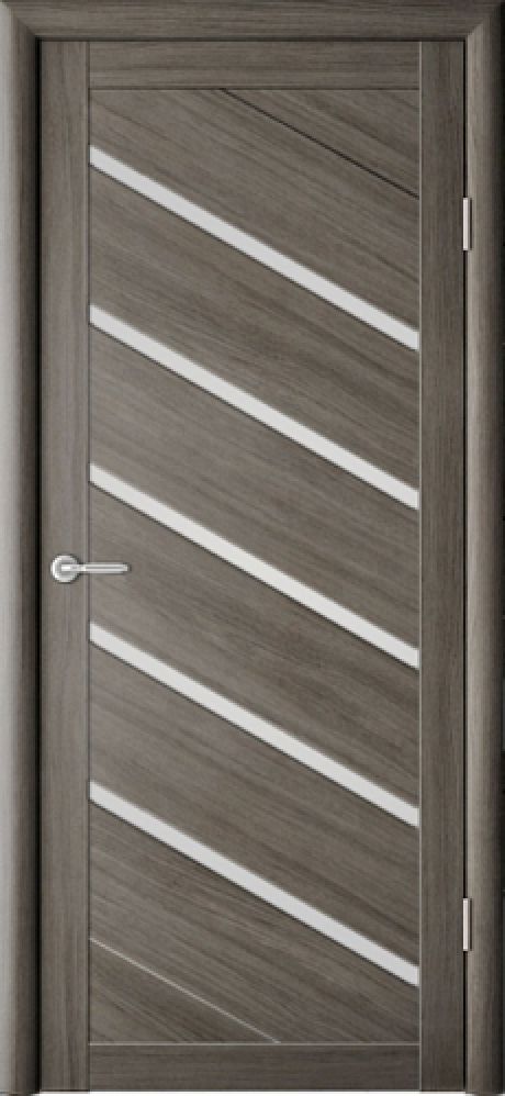 Межкомнатная дверь со стеклом Сингапур Серый кедр Эко-шпон Стекло мателюкс (ALBERO)