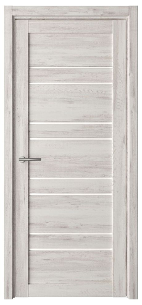 Межкомнатная дверь со стеклом Дублин Темный кипарис Эко-шпон Стекло белое (ALBERO)