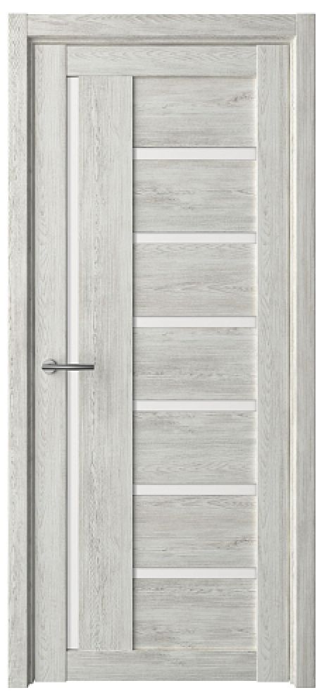 Межкомнатная дверь со стеклом Мадрид Дуб нордик Эко-шпон Стекло белое (ALBERO)