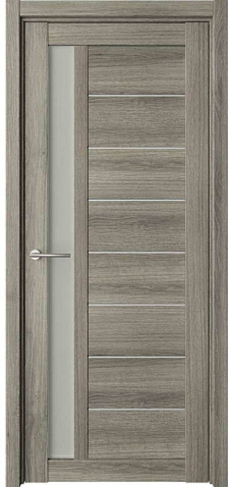 Межкомнатная дверь со стеклом Севилья Пепельный ясень Эко-шпон Стекло белое (ALBERO)