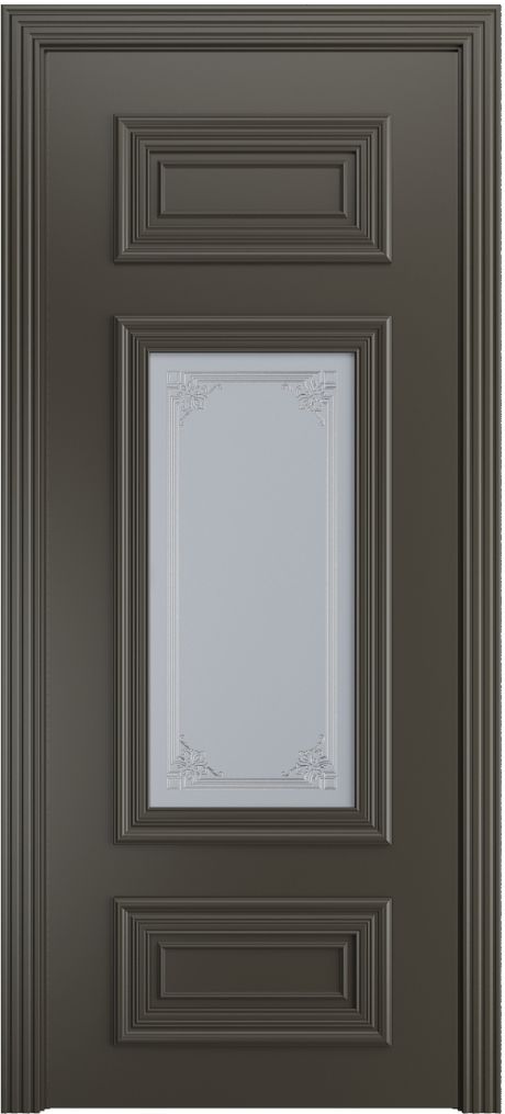 Межкомнатная дверь со стеклом Сицилия Гриджио Эмаль (Мильяна)