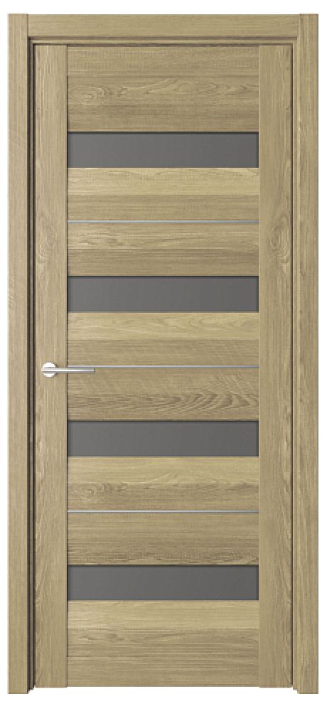 Межкомнатная дверь со стеклом Барселона Натуральный дуб Эко-шпон Стекло графитовое (ALBERO)